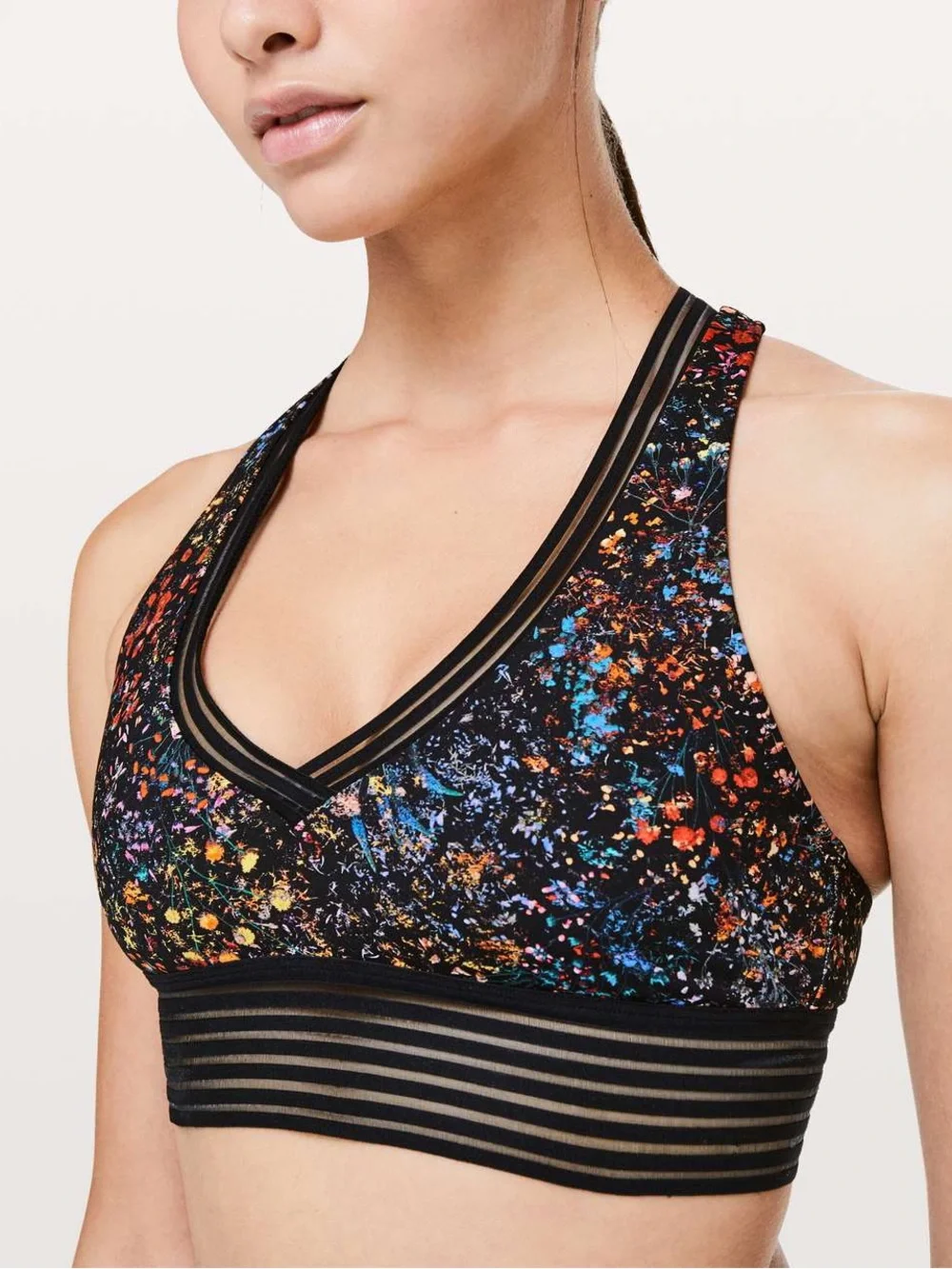 Lululemon Find Focus Bra Flowerescent Multi Black Size 6- W2AYBS